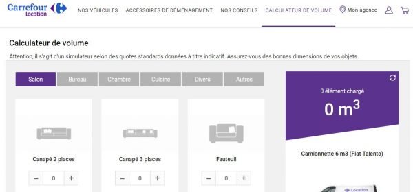 calculateur de volume déménagement